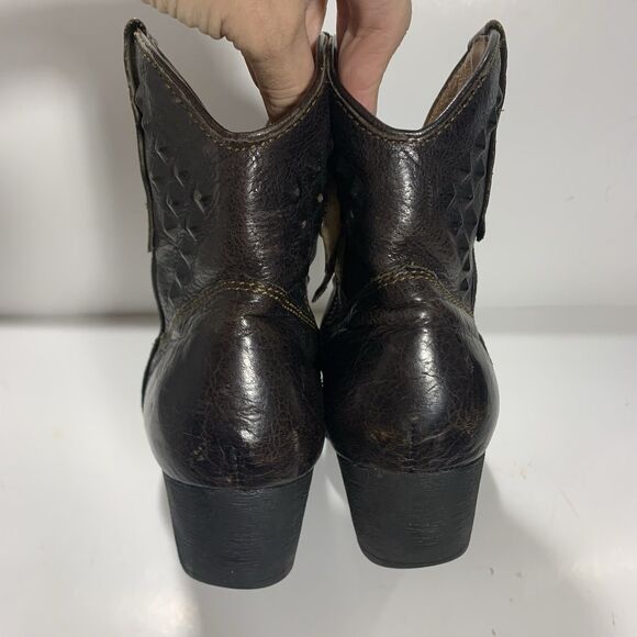 Born Leather Textured Studded Ankle Cowboy Western Boots Size 9.5 Women’s - Picture 14 of 16